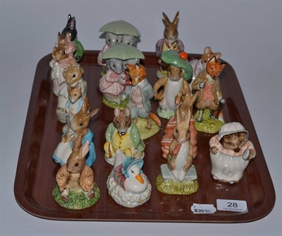 Lot 28 - Beswick Beatrix Potter figures including: Little Black Rabbit, Mrs. Rabbit, Chippy Hackee and...