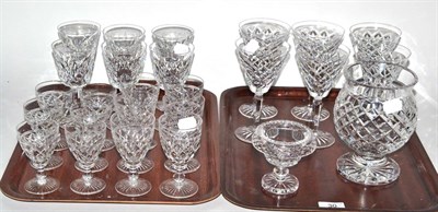 Lot 30 - A set of six Waterford crystal stem wine glasses (one with small rim chip), a quantity of...