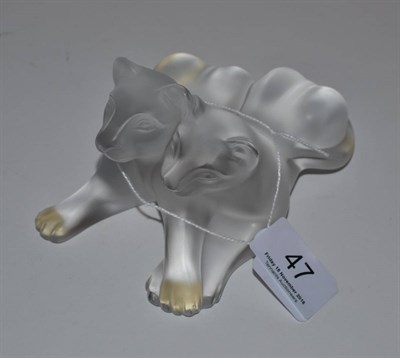 Lot 47 - Lalique glass figure of two lions