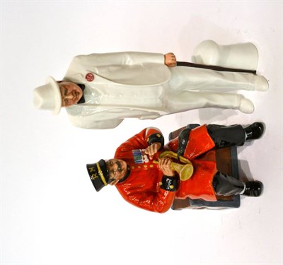 Lot 56 - Two Royal Doulton figures; Past Glory HN2484 and Winston Churchill HN3057