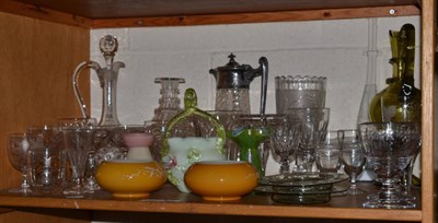 Lot 92 - Various 19th century and later glassware including claret jug, decanter, rummers, etc