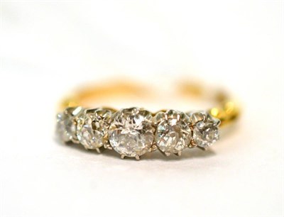 Lot 101 - A diamond five stone ring, total estimated diamond weight 0.85 carat approximately