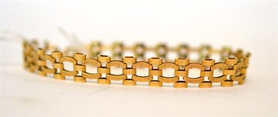 Lot 108 - A textured gold bracelet, stamped 9k