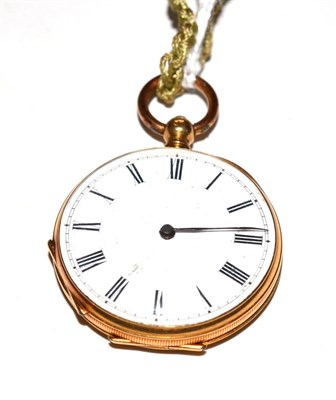 Lot 125 - A lady's fob watch, case stamped 18K
