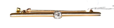 Lot 126 - An old cut diamond bar brooch, estimated diamond weight 0.25 carat approximately