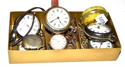 Lot 131 - A group of pocket and other watches including silver Military style etc