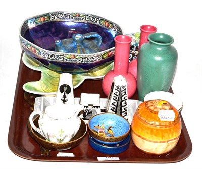 Lot 187 - A quantity of 1920s/30s ceramics including Carlton ware, Shelley, Poole, Scottie Wilson,...