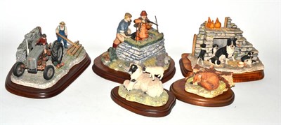 Lot 200 - Border Fine Arts figure Golden Memories B0799 (boxed) and three other BFA groups and a Northumbrian