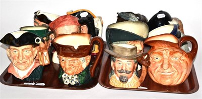 Lot 205 - A collection of Royal Doulton character jugs including: 'Town Cryer', 'Mine Host', 'Bootmaker',...