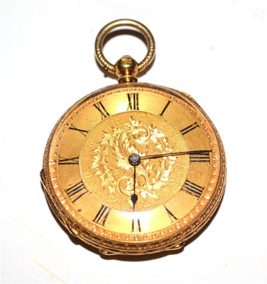 Lot 240 - An 18ct gold fob watch