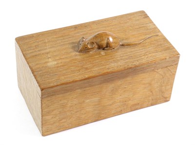 Lot 585 - Mouseman: A Robert Thompson English Oak Trinket Box and Cover, of rectangular form, the cover...