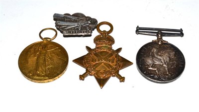 Lot 247 - Walker & Hall 1939-1944 flying badge and three World War I war medals S Jackson W.Yorks R.