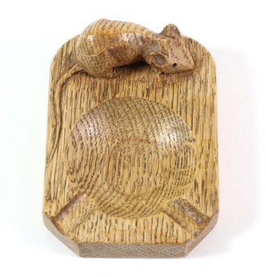 Lot 586 - Mouseman: A Robert Thompson English Oak Ashtray, of standard rectangular form, with carved...