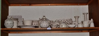 Lot 305 - A collection of modern creamware pottery