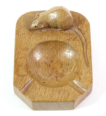 Lot 595 - Mouseman: A Robert Thompson English Oak Ashtray, of standard rectangular form, with carved...