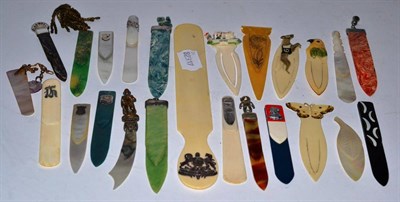 Lot 357 - A group of twenty-four various bookmarks including silver mounted, mother-of-pearl, early 20th...