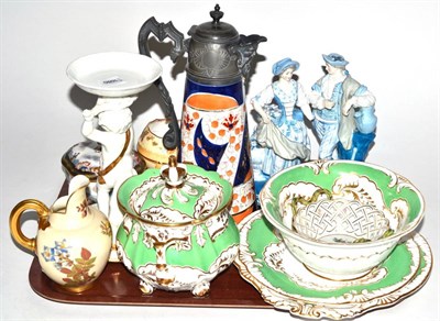 Lot 390 - Miscellaneous British and Continental pottery and porcelain including Royal Worcester,...