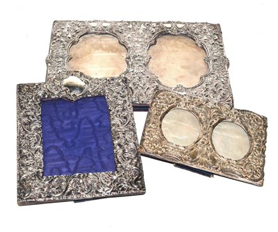 Lot 396 - Three silver mounted picture frames