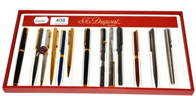 Lot 408 - Thirteen various pens including Dunhill, Dupont and Parker