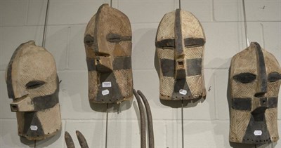 Lot 1005 - Four Songye male Kifwebe masks, DRC