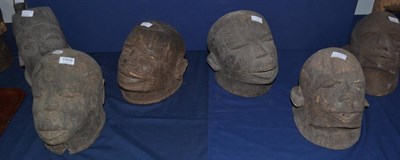 Lot 1009 - Six Makonde Lipico helmet masks, Tanzania