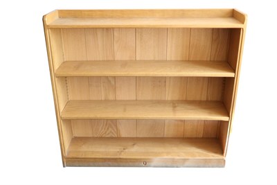 Lot 609 - Acorn Industries: An English Oak Open Bookcase , with raised upstand, two adjustable shelves,...