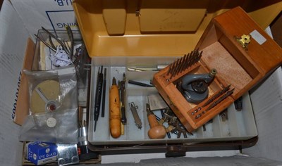 Lot 1071 - Watchmaker's bench tools (one box)