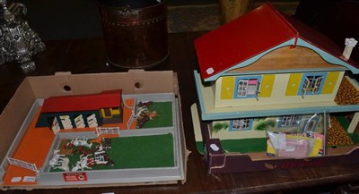 Lot 1079 - A Britains farmyard and plastic animals; and a GB dolls house and contents