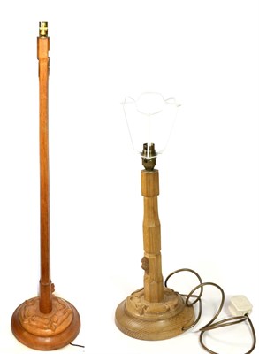 Lot 613 - Beaverman: A Colin Almack (Sutton-under-Whitestonecliffe) English Oak Standard Lamp, the...