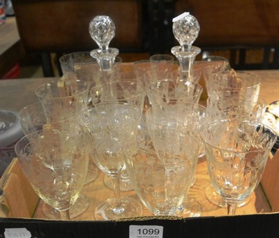 Lot 1099 - Drinking glasses and decanters