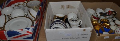 Lot 1102 - Quantity of ceramics including coffee cans and a Wedgwood Senator patter part dinner service...