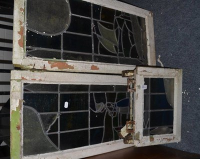 Lot 1138 - A stained and leaded four panel window