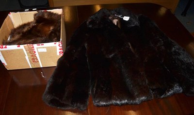 Lot 1145 - A vintage short fur jacket, stole etc