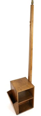 Lot 621 - Lizardman: A Derek Slater English Oak Combination Standard Lamp, the tapering square section column