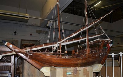 Lot 1172 - A large scratch built model of a boat