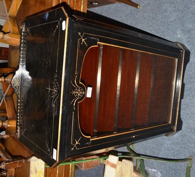 Lot 1176 - Victorian ebonised music cabinet