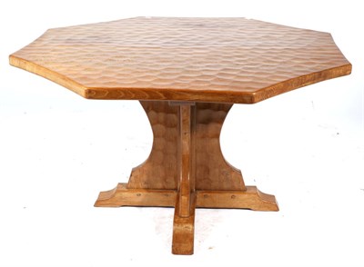 Lot 624 - Sid Pollard of Bagby: An English Oak Octagonal Dining Table, on a cruciform base, unmarked,...