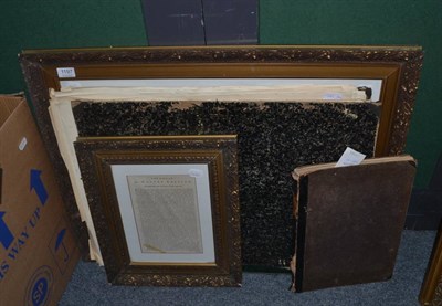 Lot 1197 - A folio of assorted maps, framed Genealogy Earl of Exeter together with the life of Sir Walter...