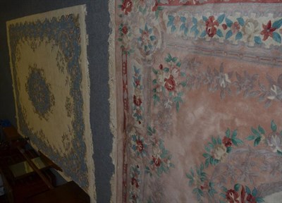 Lot 1208 - An Indian carpet with cream field and floral borders together with a Chinese carpet