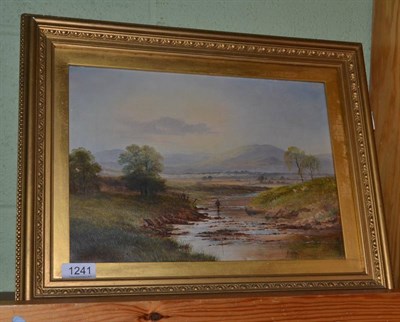 Lot 1241 - Attributed to Thomas Creswick RA (1811-1869) An angler in a river landscape, oil on canvas