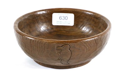 Lot 630 - Woodpeckerman: A Stan Dodds (1928-2012) English Oak Nut Bowl, with tooled interior and...