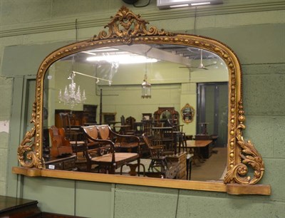 Lot 1260 - A gilt framed overmantel mirror