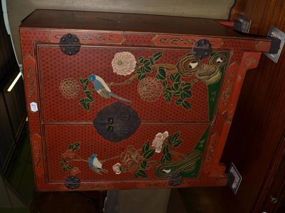 Lot 1273 - A chinoiserie lacquered cabinet