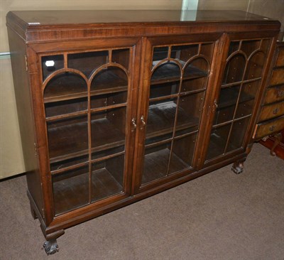 Lot 1274 - A mahogany glazed low bookcase