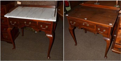 Lot 1280 - 19th century mahogany low boy together with matching marble top washstand