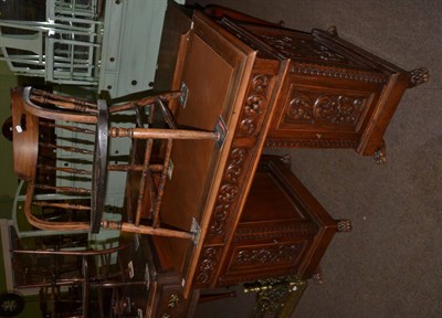 Lot 1282 - An early 20th century walnut desk and a Bentwood office chair