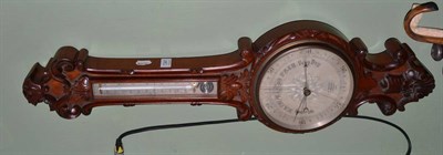 Lot 1341 - A mahogany aneroid barometer signed Jo Hicks, London