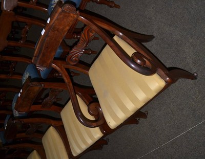 Lot 1346 - A set of six George IV mahogany bar back dining chairs including one carver