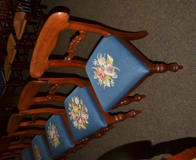 Lot 1347 - A set of six Victorian mahogany bar back dining chairs