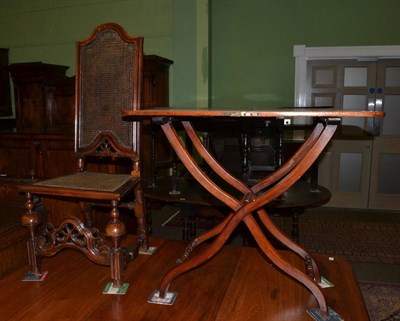 Lot 1359 - A late 17th century cane back and seated hall chair together with a coaching table